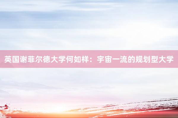 英国谢菲尔德大学何如样：宇宙一流的规划型大学